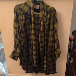 Plaid Button-Up shirt or cover up